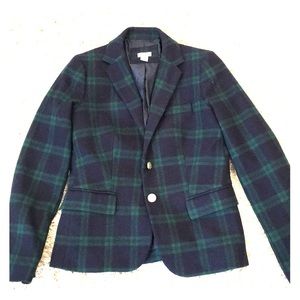 Jcrew factory green checked blazer